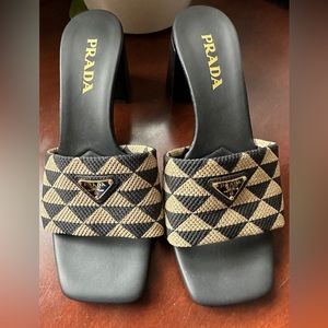 Prada Block Heel Sandals